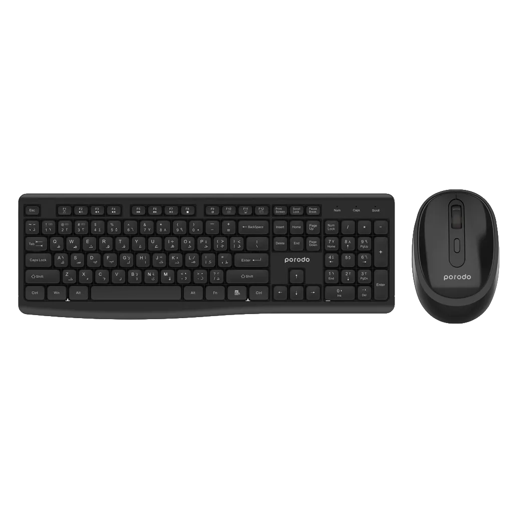 Porodo Wireless 2.4G + Bluetooth Keyboard & Mouse Set